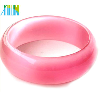 glass cat eye gemstone beads thick pink glass bangles